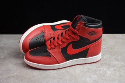 Red and Black High-Top Sneakers