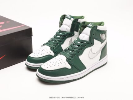 Green and White High-Top Sneakers