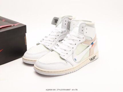 White high-top sneakers with a minimalist design.