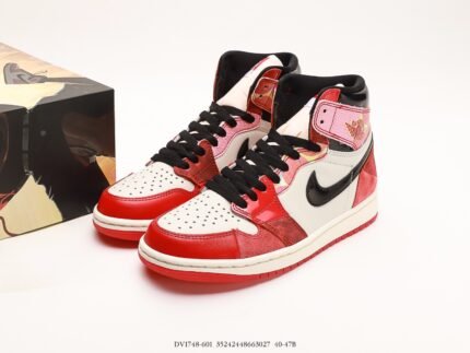 Red, White, and Black High-Top Sneakers