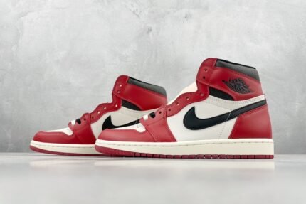 Red, White, and Black High-Top Sneakers