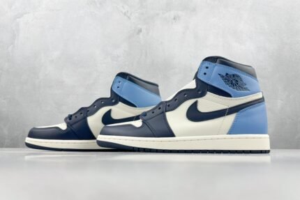 Blue and White Low-Top Sneakers