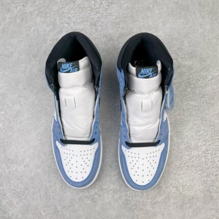 Blue and White High-Top Sneakers