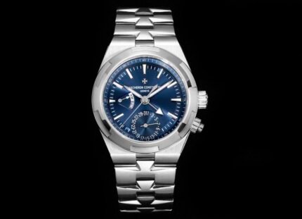 Blue dial metal watch with chronograph function