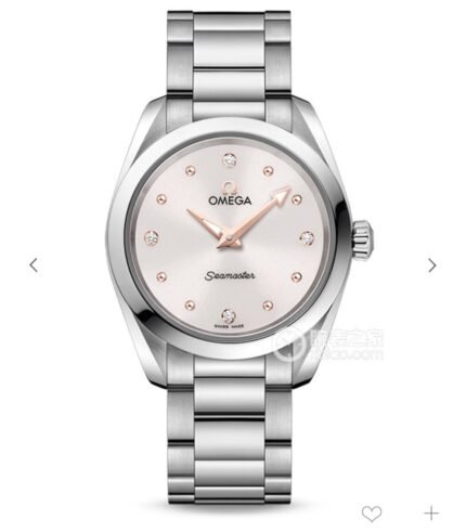 A minimalist silver watch with a white dial and stainless steel bracelet.