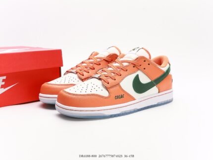 Orange and White Nike Sneakers