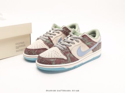 Brown and White Textured Sneakers