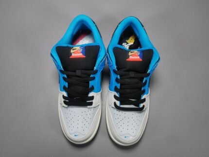 White, Blue, and Black Nike Sneakers