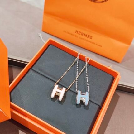 Two 'H' Necklaces in Orange Box