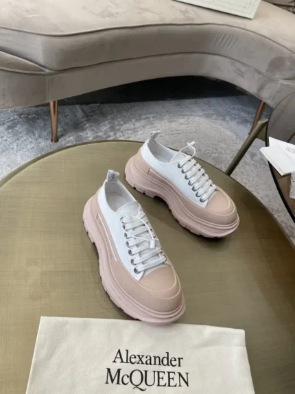 Alexander McQueen Tread Slick Lace Up White Pink Sole 7 800x1067