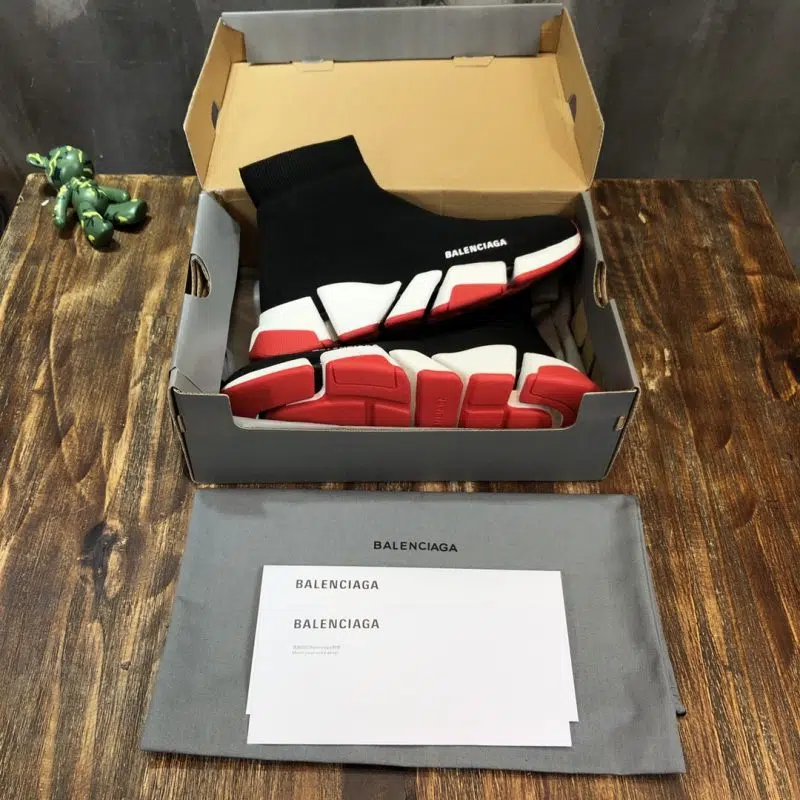 Balenciaga Speed Trainer Black White Red Sole 8 800x800