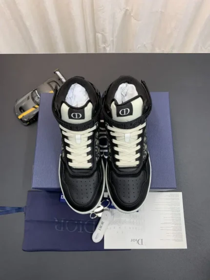 DIOR B27 High Top Sneaker Black Logo 9 800x1067